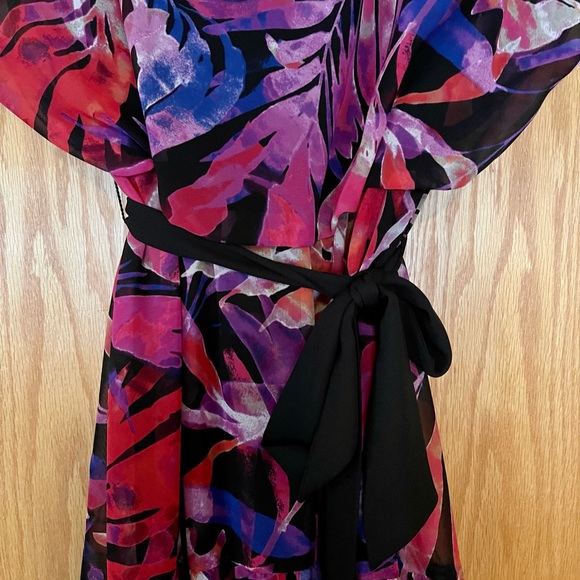 Joseph Ribkoff Tropical Chiffon Dress - Picture 4 of 14